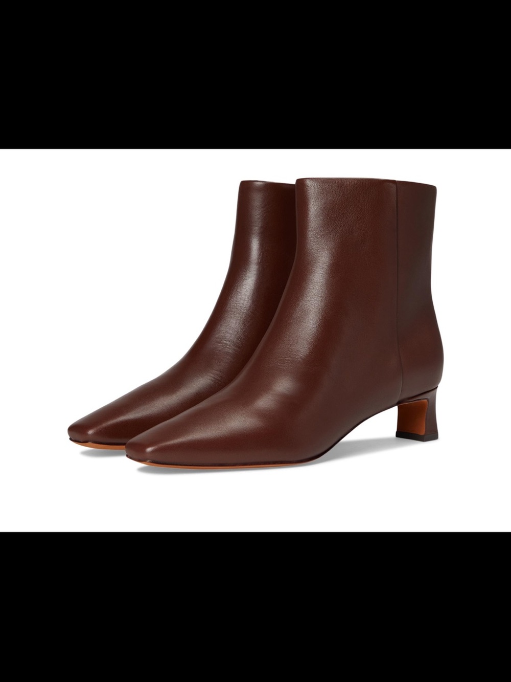 BNWT Vince Molton Brown Leather Square-Toe Ankle Boots Size 7.5 - Picture 10 of 16